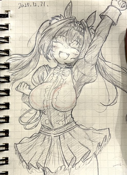 今年の描き納めにダスカちゃん描きました。初めてのウマ娘。 