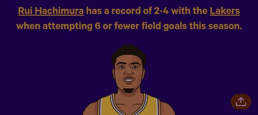 LOUIS8FAN's tweet image. Really interesting statistics here. Cause Laker Nation loves stats. 
The Lakers are 1-3 without Rui.
Theyre also 5-2 without Austin.
And 2-4 when Rui takes less than 6 shots.
🤔
#noticing
#factual
#evidence