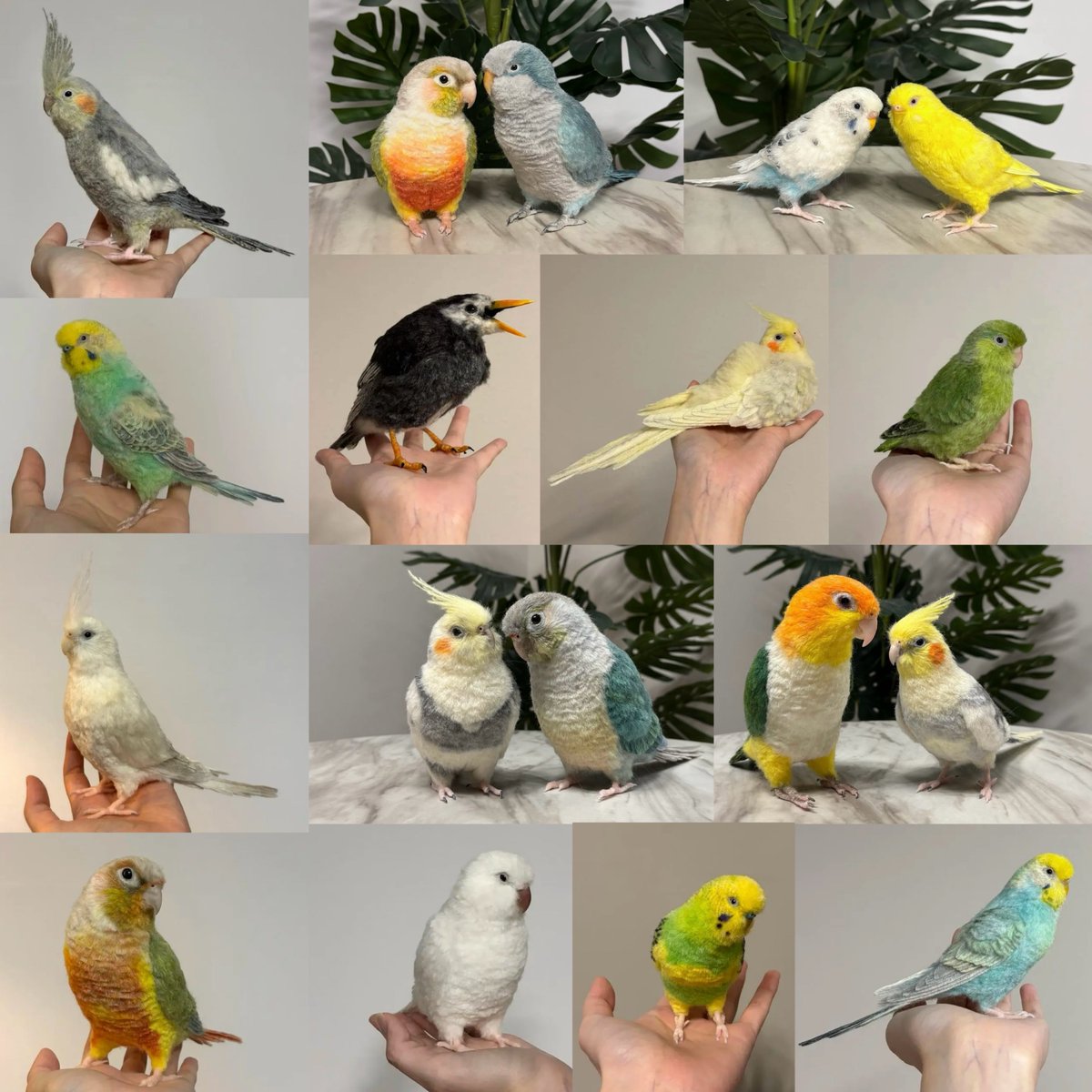 今年作った羊毛フェルトのインコたちです。来年もどうぞよろしくお願い