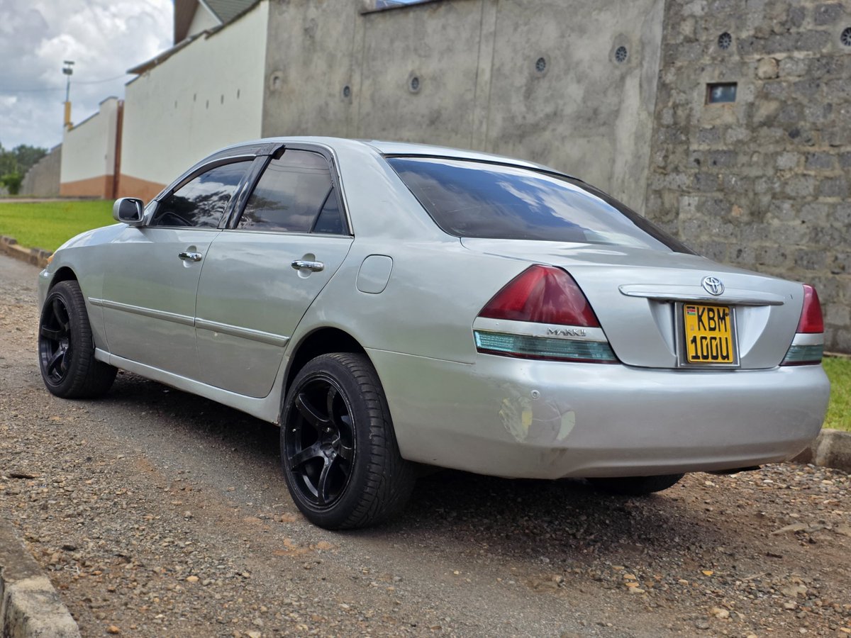 JaMtoka's tweet photo. - 2004 Toyota Mark II 🇯🇵 (GX110)
- KSh480K
- Fuel Tank: 70L
- Location: Nairobi 🇰🇪 
- +254733665551
- michael@beyondtarmac.co.ke 

- 2.0-litre Inline-6 Petrol with VVT-i (1G-FE)
- 160bhp @ 6200 rpm
- 200Nm @ 4400 rpm
- 4 Speed Automatic Transmission 
- RWD

- Dual Front Airbags 
- ABS with EBD 

- Alloy Wheels 
- Android Radio 
- Fog Lights 
- Fabric Seats 
- Wood Grain Trim