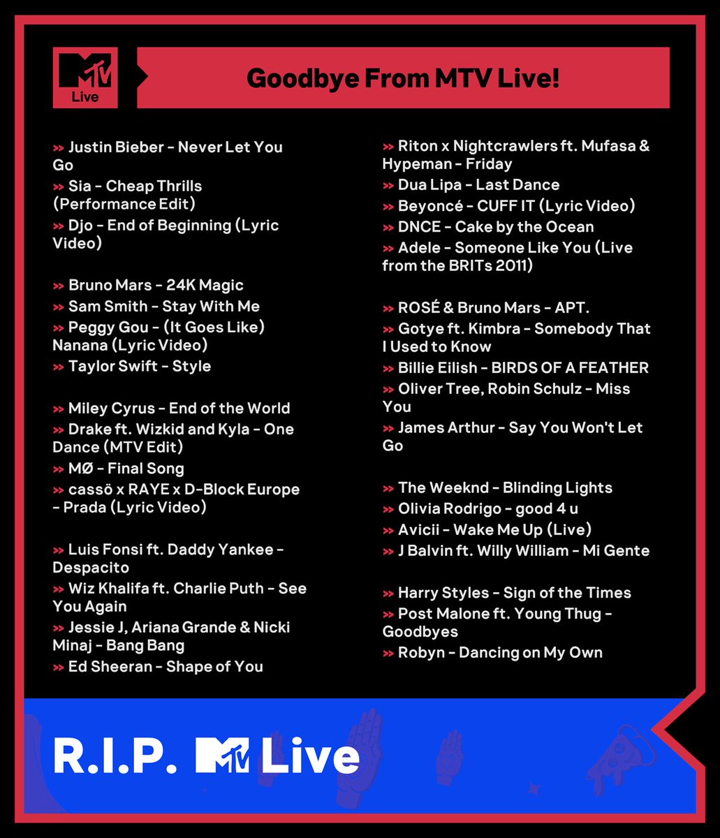 dudurh1's tweet photo. Goodbye From MTV Live! (MTV Live International - 31/12/2025)
#RIPMTV #MTVLiveHD #MTVLive https://t.co/0A1N6Y0iPT
