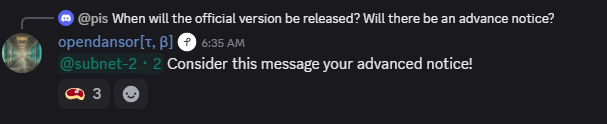After a very long development cycle it's about to happen.

#SN2 is launching any moment!

$TAO #SN2 Omron 

These guys are no joke inferencelabs.com