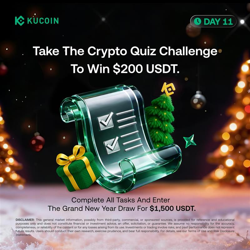 🎆 New Year’s Eve Special | Day 11 of the KuCoin Christmas Campaign
 
🎁 Test your crypto knowledge and ace all three questions in the gleam form for a chance to win $200 USDT.
 
How to join:
1️⃣ Follow <a href="/kucoincom/">KuCoin</a>
2️⃣ Like and repost this tweet and tag 3 friends
3️⃣ Answer all 3