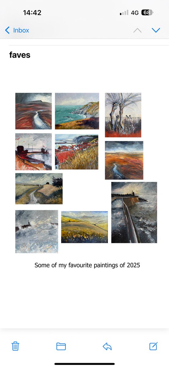 staithesartist's tweet image. I did a montage of my favourite #paintings of 2025 but I must include this weeks too. Loved having another year of #markmaking, workshops, painting with friends, #exhibitions and events. Going to do it all again in Happy 2026!