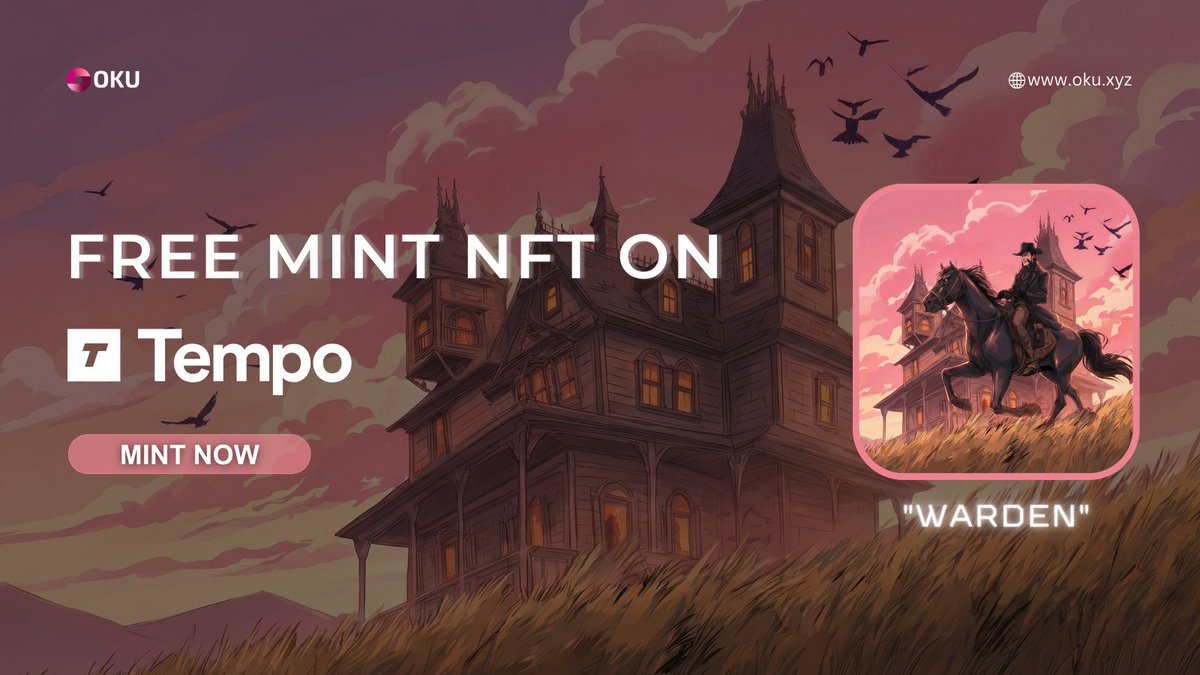 Free Mint 'Warden 🏇🏻' NFT On Tempo Testnet

🔗Warden 🏇🏻: oku.xyz/warden

RT &amp; Paste Your Wallet Address Below ⬇️🎁