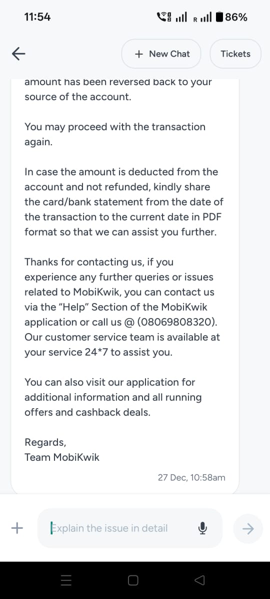 sandeep6521's tweet photo. @MobiKwik @MobiKwikSWAT I have already submitted my problem through your app and email, but I haven't received any reply. https://t.co/kVXEjM2vub