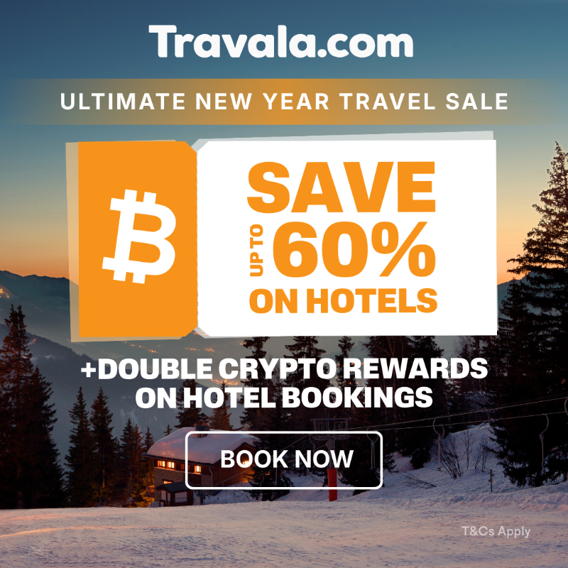 travalacom's tweet photo. Ultimate New Year Travel Sale ON NOW!
Save up to 60% on hotels + double crypto rewards! T&amp;Cs Apply