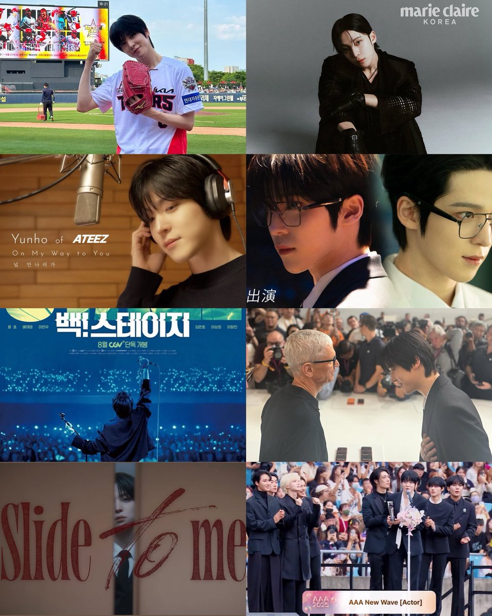 yunho best moments 2025

✧ first pitch for Kia Tigers
✧ first solo photoshoot (Marie Claire)
✧ first OST “On My Way to You”
✧ actor yunho cb in drama (전자두뇌 정과장)
✧ screen debut (Back! Stage)
✧ invited to Apple HQ
✧ “Slide to me” MV
✧ New Wave Actor Award

SO PROUD✨