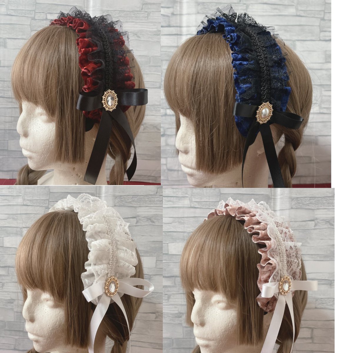 #2025年の作品と共に感謝を伝えよう 
ミニハットがかなりの人気でたくさん作りました！

そして定番商品のベルベットのカチューシャ
「ロリィタ着るの初めてです」
このような方が沢山購入されて、初めて着る方のお手伝いが出来たと思うと嬉しかったです✨✨

ありがとうございました(*'ω'*)