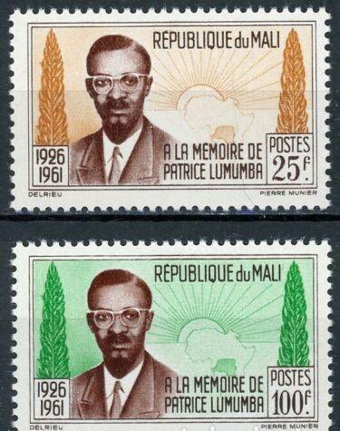 Mali 1961 – Timbre commémoratif : Hommage à Patrice Lumumba.