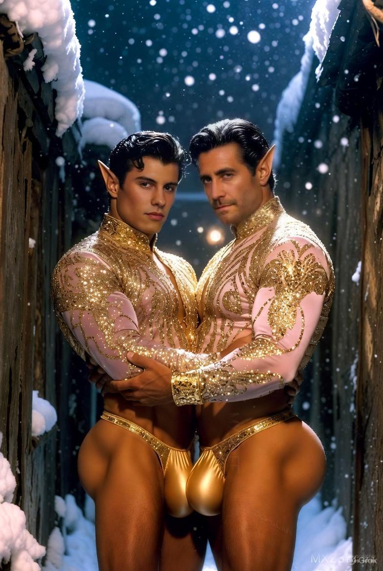 mmaxxlike's tweet photo. XXXMas Hug Shawn Mendes &amp; Jake Gyllenhaal #shawnmendes #shawn #notshawn #jakegyllenhaal #jake #notjake #fake #deepfake #mx23 #gayaiart #aihunks  #digitalperson bodysnatcher #bodysnatcher #bulge #thong https://t.co/d2wpnTL6CV