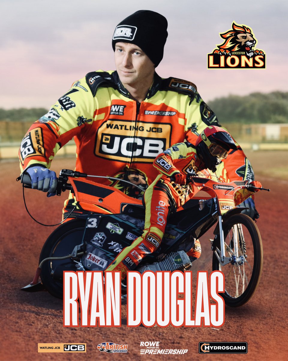 SpeedwayLions's tweet photo. ✍️ 𝗪𝗮𝘁𝗹𝗶𝗻𝗴 𝗝𝗖𝗕 𝗟𝗶𝗼𝗻𝘀 𝟮𝟬𝟮𝟲

🇦🇺 We are pleased to confirm popular Australian ace Ryan Douglas will be back with the club for the 2026 Premiership season.

Read more 👇
https://t.co/2ljbaXVJP7

🦁 #LionsRoar | #BritishSpeedway https://t.co/WWpXHYtY2j