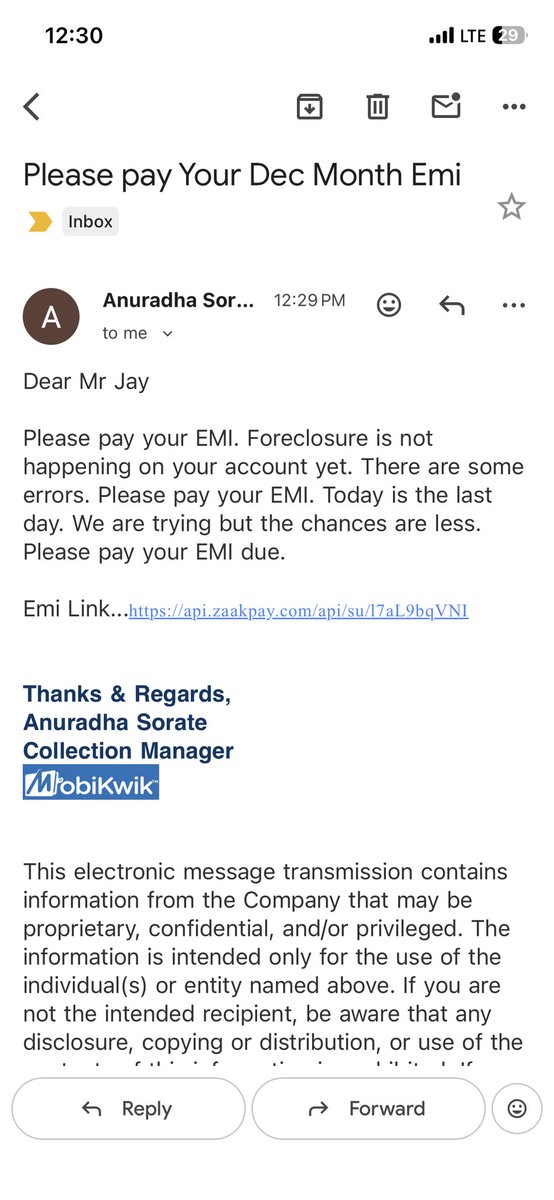 JayGoradia94's tweet photo. I don’t want to pay EMI, I want to close the close asap @MobiKwik 
@RBI please intervene here
#CustomerHarassment https://t.co/Ycl158UNt2