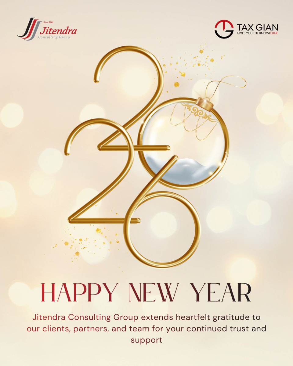 JitendraGroupAE's tweet photo. ✨ Welcoming the New Year with gratitude and optimism.
Thank you for your continued trust in Jitendra Consulting Group.
Here’s to growth, success, and strong partnerships ahead.

#happynewyear2026 #BusinessGrowth #JitendraConsultingGroup #dubai https://t.co/Kp1LJCpbd3