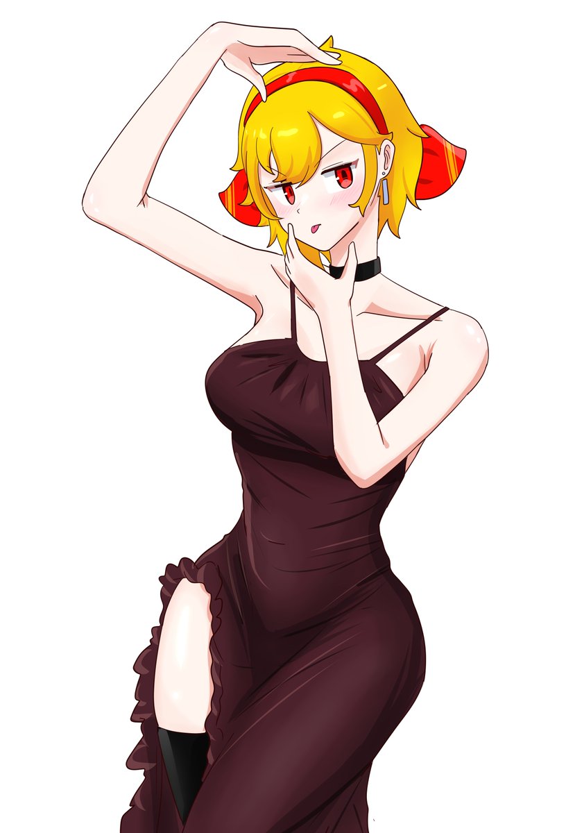 shadowsky_exe's tweet photo. #inKaela 

There you go! Kaela in Dress for new years. BLEH :P https://t.co/Xij9xWVAP1