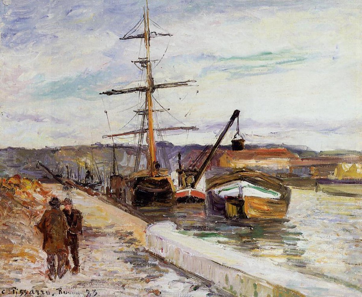 The Port of Rouen #artbots #pissarro