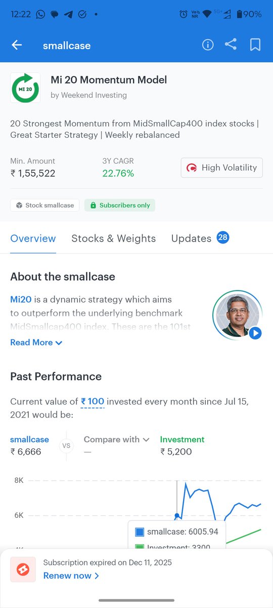 Saurabh_Bidwai's tweet photo. 🚨 A “22.76% CAGR” strategy gave me NEGATIVE XIRR.

Yes, you read that right.

Mi 20 Momentum Model (@WeekendInvestng × @smallcaseHQ)

➡️ Advertised: 22.76% CAGR
➡️ Actual investor outcome: –6.05% XIRR
➡️ Total return: -7.68% (including dividend)

Thread 🧵👇 https://t.co/cZ8crSXBYN