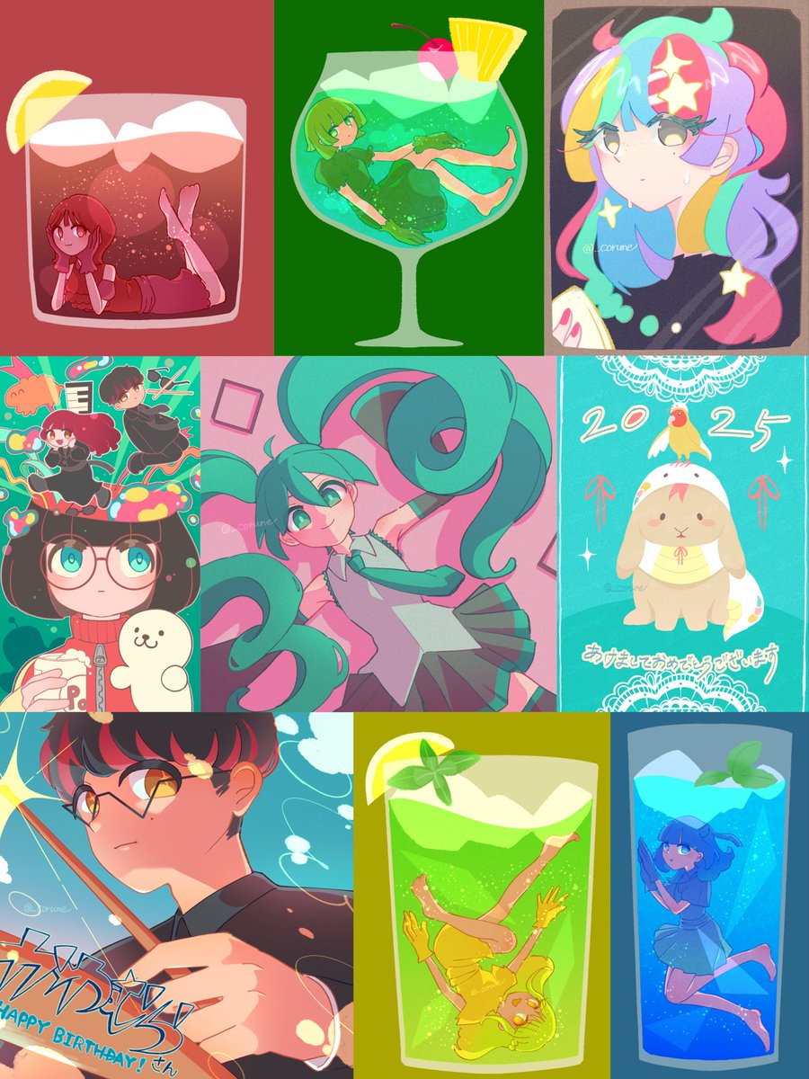 _corune's tweet photo. 今年描いたデジタルイラストまとめ🎨 https://t.co/Q2cbPw3jjR
