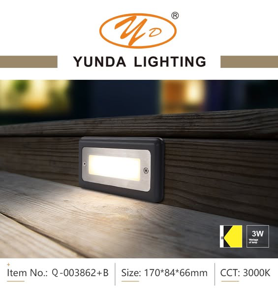 YundaLighting's tweet photo. 💡 Step Light M-003862+B offers soft 3000K guidance lighting for steps and corners. Recessed design, durable aluminum body, and clean installation for outdoor projects.
👉 https://t.co/VbaPoxedoI
#steplight #outdoorlighting #ledlighting https://t.co/XWuZWuWBN9