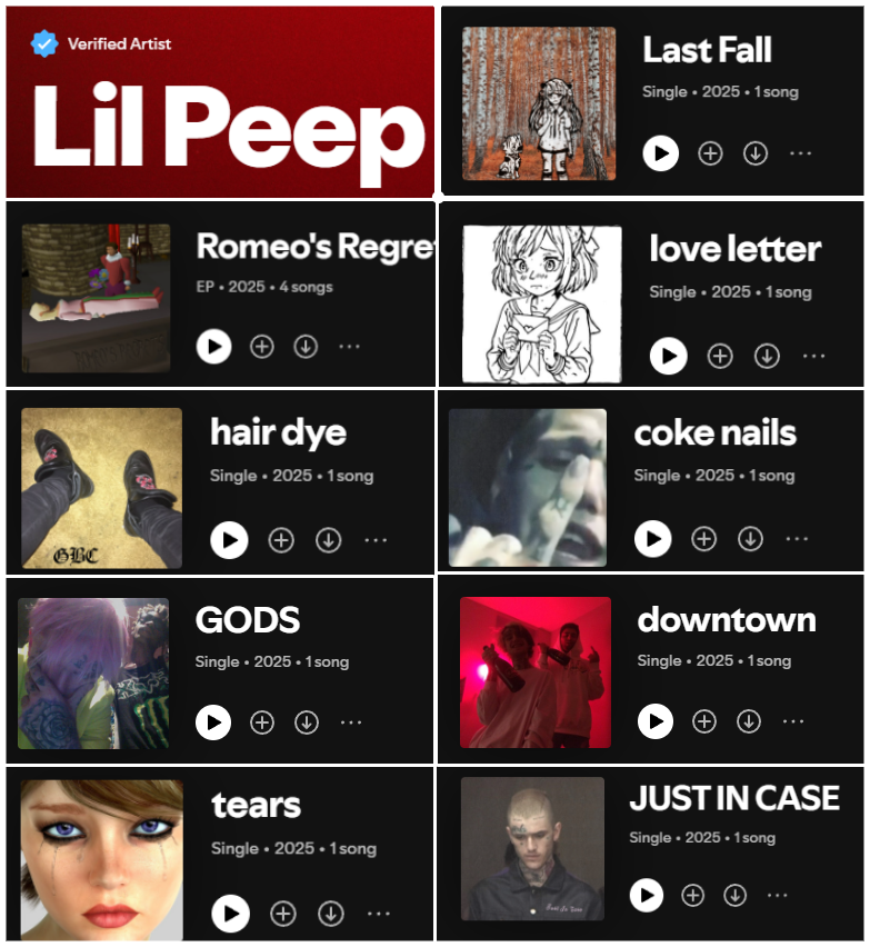 RileyTaugor's tweet photo. Isn’t it crazy Lil Peep had more releases than Juice WRLD this year, even though Juice has like 3k unreleased songs

Lil Peep – 12 releases
Juice WRLD – 3 (2 of them with XXXTentacion)

Lil Peep’s mom has cooked hard this year 🫡 https://t.co/VvTBzSLyE4