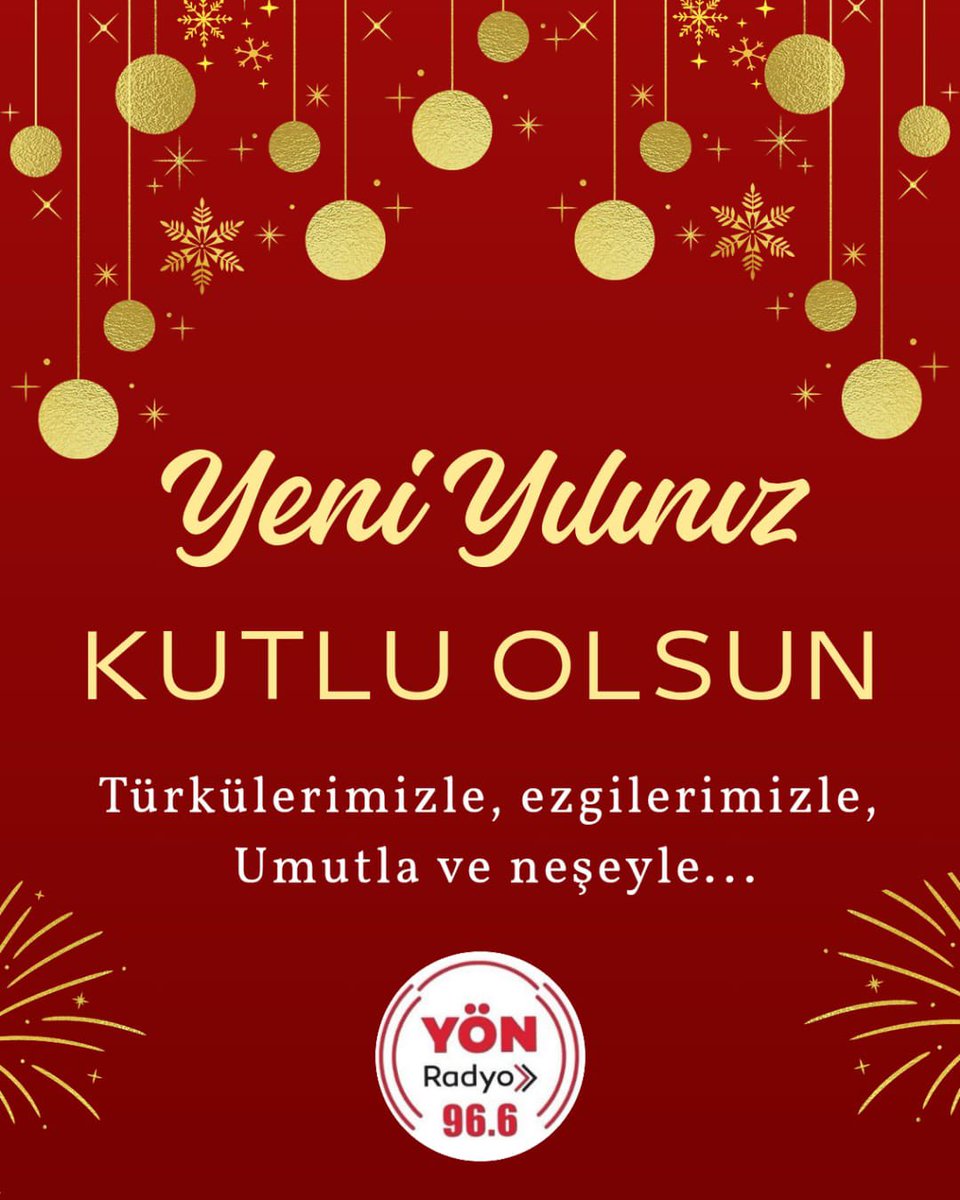 Yepyeni bir yıla giriyoruz.

Gelenekten geleceğe, türkülerimizle, ezgilerimizle, umutla ve neşeyle...

Yeni yıla hep birlikte merhaba diyoruz.

Yeni yılınız kutlu olsun!

#2026