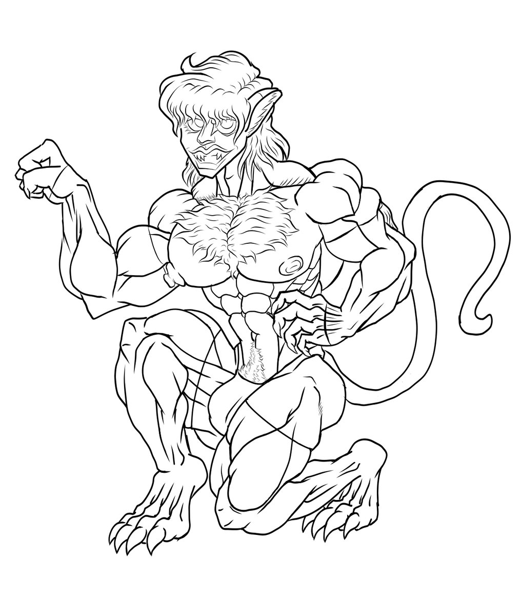 BensRue's tweet photo. Some lineart sketches I’ve been working on for a couple days. First one is Gary the incubus and the other two are a tiger oc I don’t have a name for yet https://t.co/74eCnvDWn2