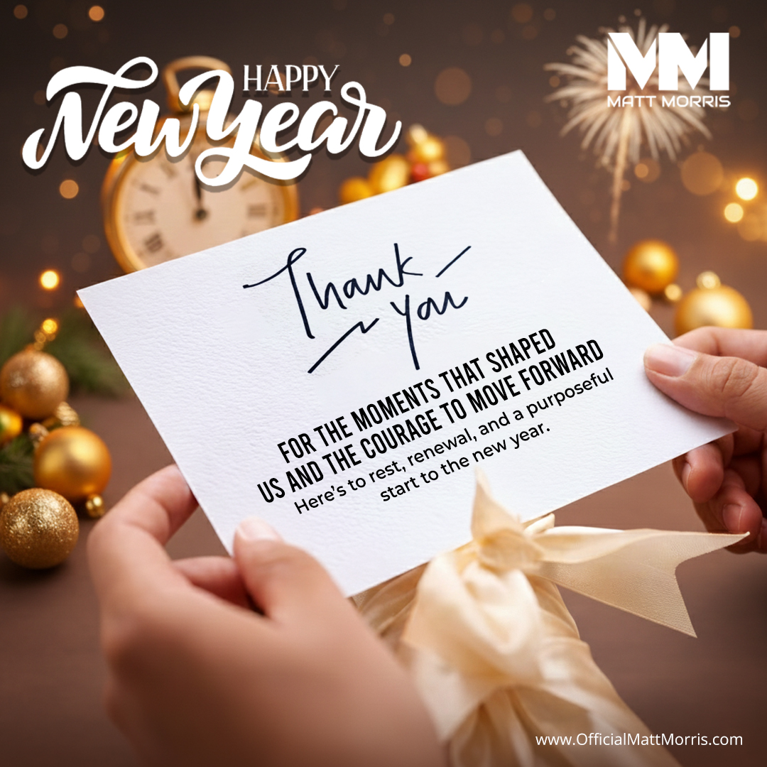 m_morris180's tweet photo. Thankful for the moments that shaped us, the lessons that strengthened us, and the courage it took to keep moving forward. Every experience has added clarity, resilience, and growth.

#NewYearReflections  #OfficialMattMorris #MattMorris #happynewyear #newyear2026 https://t.co/YtYKr7oRnW