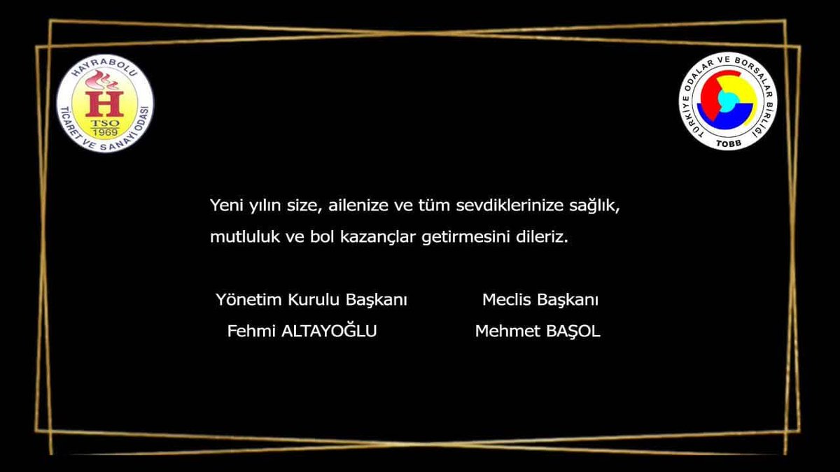 Hayrabolu Ticaret ve Sanayi Odası (@hayrabolutso) on Twitter photo 
