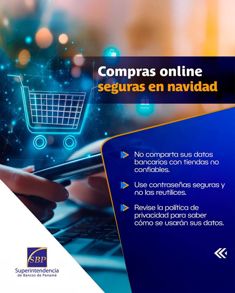 Realice sus compras navideñas de forma segura siguiendo estos consejos claves.

Proteja su información personal y realice sus transacciones con total confianza.🎄

#SBPteInforma #NavidadsinFraude