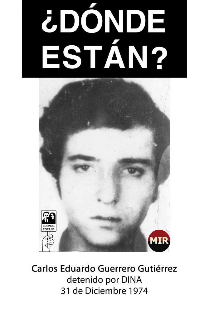 RadioUmbral's tweet photo. Carlos Eduardo Guerrero Gutiérrez, 20 años de edad, soltero estudiante de Historia de la Universidad de Chile, militante del MIR, fue detenido por agentes de la DINA el día 31 de diciembre de 1974
Es Detenido desaparecido

No Olvidamos
No Perdonamos https://t.co/2z6KakJbnM