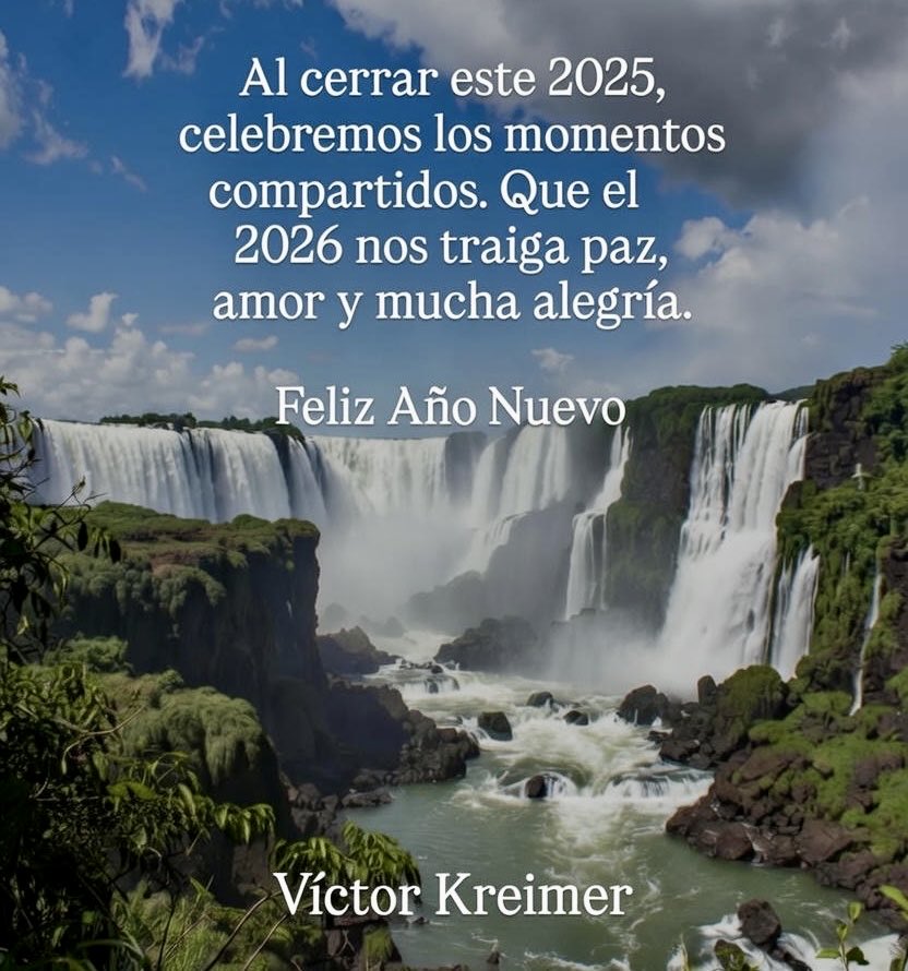 vjkreimer's tweet photo. ✨Cerrando el 2025 con gratitud y abriendo el 2026 con esperanza. 
¡Feliz Año Nuevo! 
Víctor Kreimer https://t.co/zpv5js3Iyx