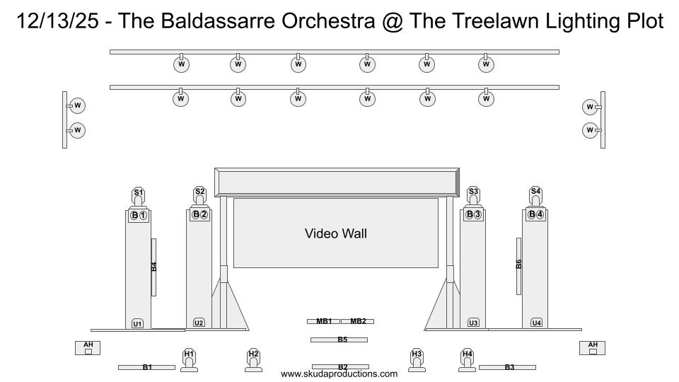SkudaProduction's tweet image. Last up on my lighting plots of 2025 is The Baldassarre Orchestra's very special holiday show at The Treelawn earlier this month with Splendid Dimensions on visuals! What an awesome year of shows, and I can't wait to see what 2026 entails!
📷 Travis Lee Photography