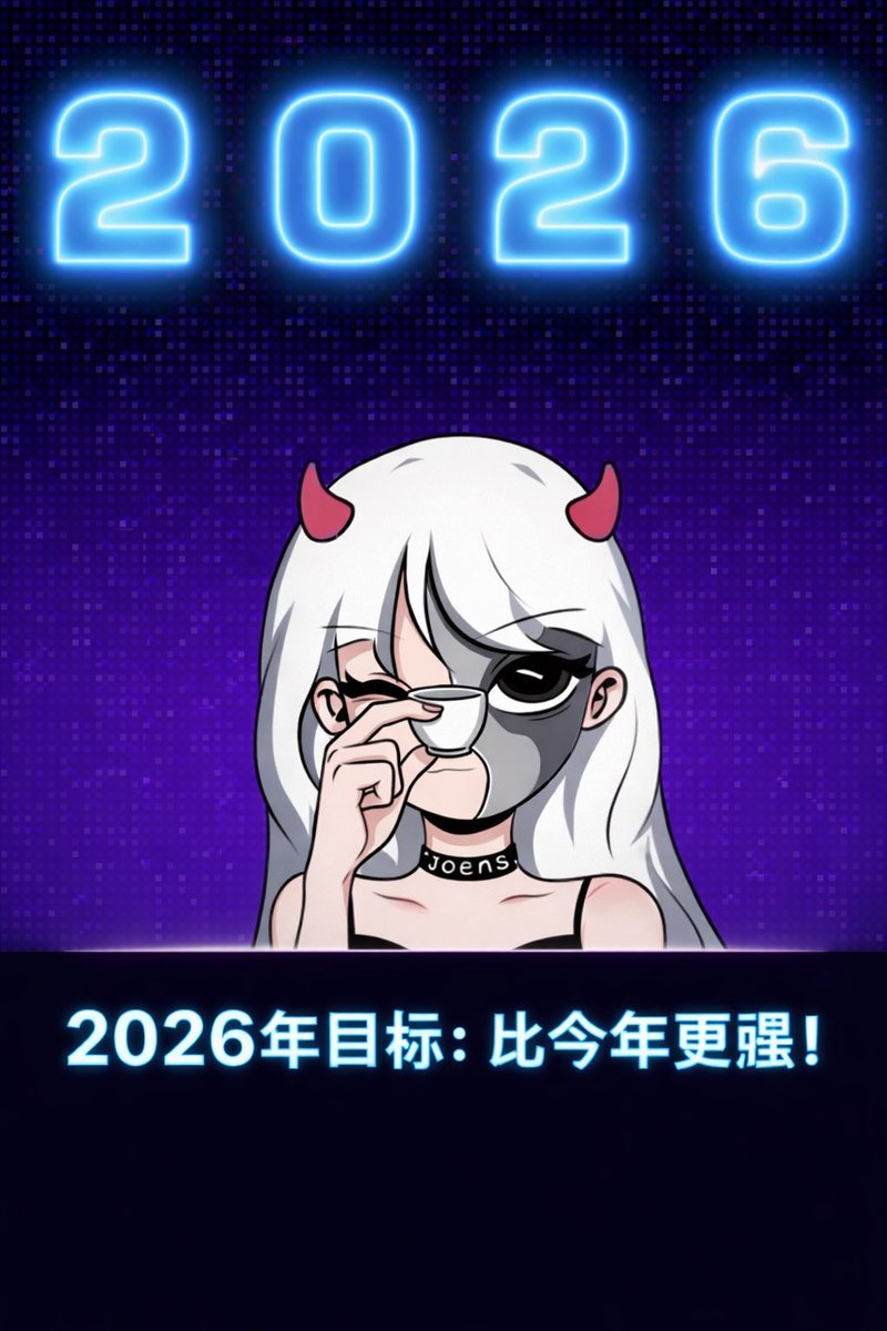 Joensmoon's tweet image. 希望新的一年：比今年的自己更强！

这也是 MemeMax 搞的新年活动。
发个 meme 讲一下你明年的 flag。

被实习生账号回复就算中奖，每人给 5 个 MaxPack。

我看明天就要结束了，有兴趣的可以冲下。

记得钱包和 X 账号要提前连上，不然回复了也不算哦。

@MemeMax_Fi @KaitoAI #KaitoAI #MemeMax_Fi