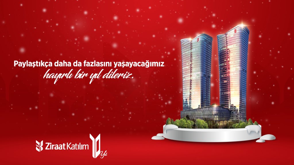 Her anı birlik ve bereket dolu hayırlı bir yıl geçirmenizi dileriz!

#ZiraatKatılım #PaylaştıkçaDahaFazlası #YeniYıl