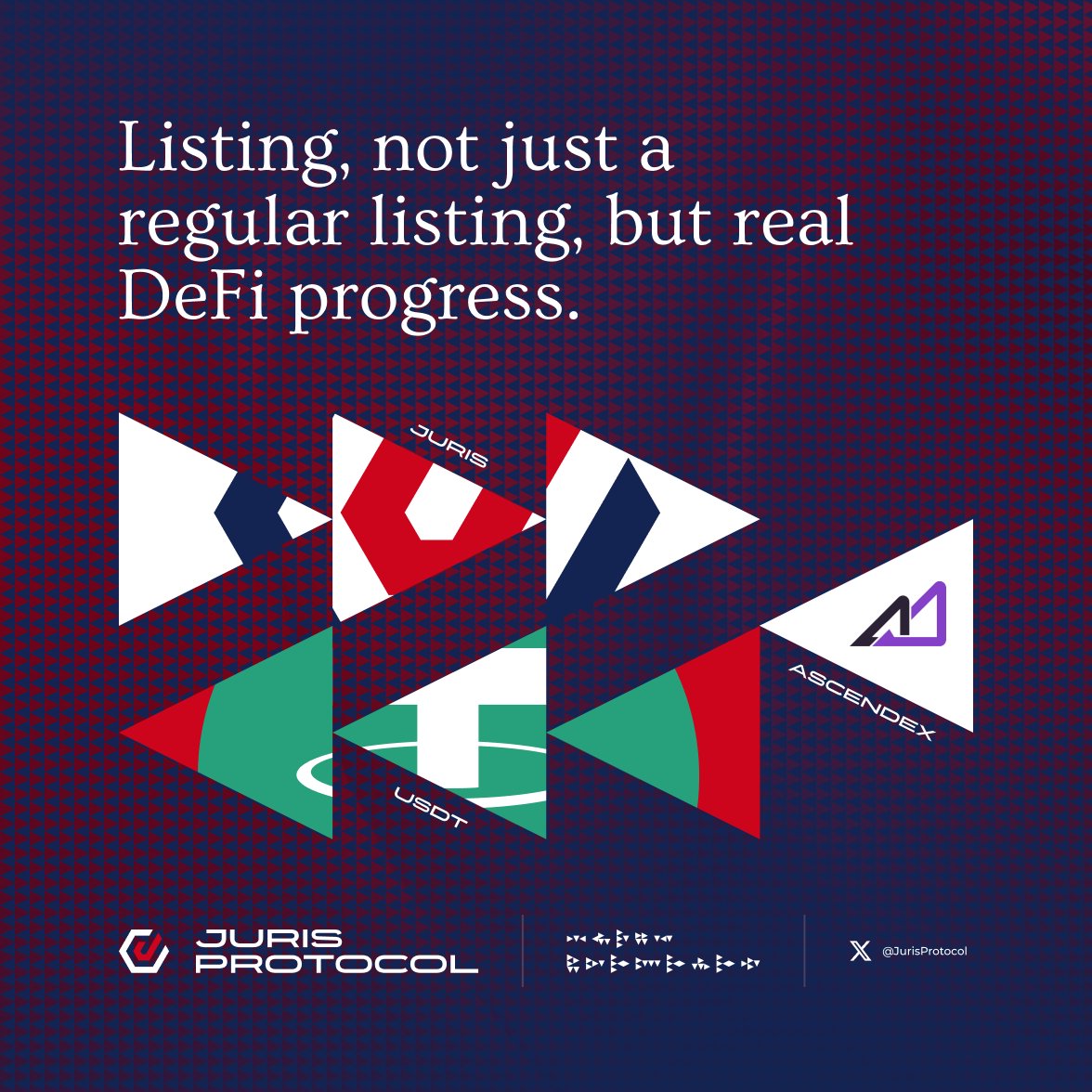 Juris Protocol is listing on AscendEX 🚀

Listen up Juris Fam 👂
Juris Protocol is getting the attention it deserves, and there’s a lot of good news building behind the scenes.

We’re happy to share that $JURIS will be listed on AscendEX with the JURIS/USDT trading pair, going