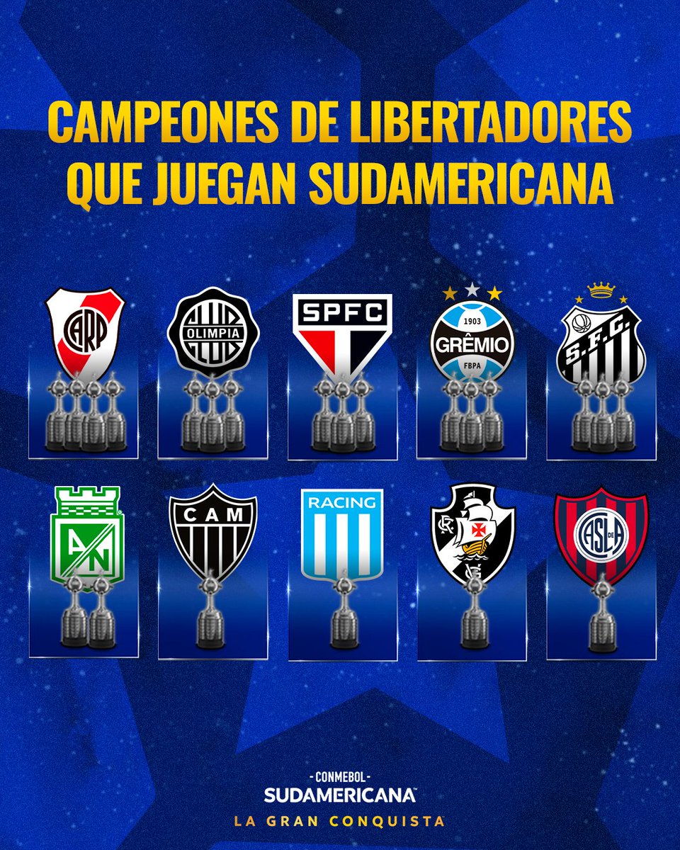 ⭐️🏆 ¡Hay campeones de CONMEBOL #Libertadores! Los equipos que jugarán la CONMEBOL #Sudamericana 2026

#LaGranConquista