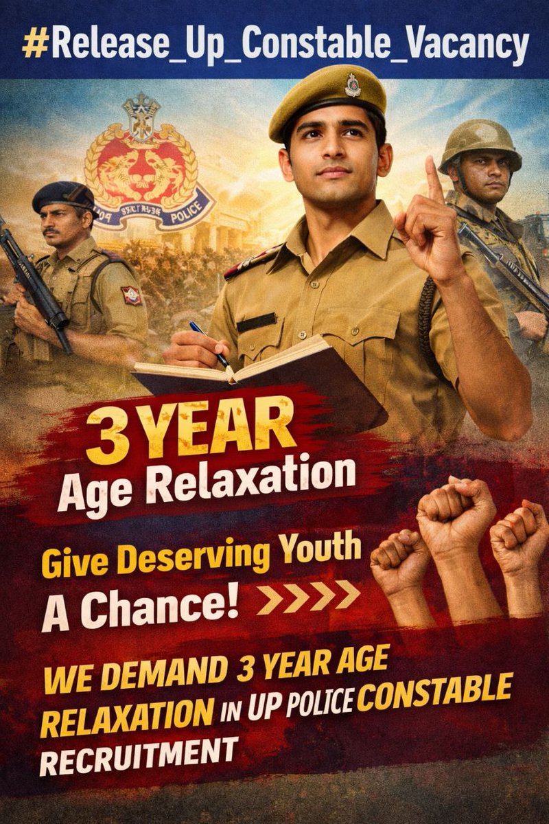 yashveer_sengar's tweet photo. घर से दूर रहकर छात्र कानपुर, लखनऊ, प्रयागराज जैसे शहरों में 2018 के बाद से लगातार पुलिस भर्ती का इंतजार कर रहा है जिसे मात्रा एक मौक मिला है।
@myogiadityanath छात्रों के जीवन बर्बाद ना करे
3 साल की उम्र की छूट दे, नियमित पुलिस भर्ती 
ना आने से छात्र को मौका दे।
UPP_Age_Relaxation https://t.co/ExrKRCMmJA