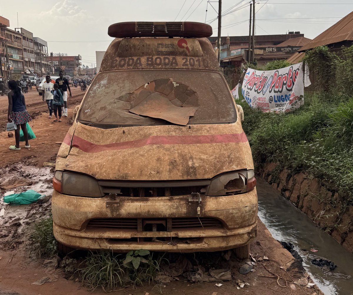 How the mighty fall! 

The gang of youths threatening to beat up people, rob their shops, &amp; homes for having Uganda flags didn't learn from ‘Boda Boda 2010’.

There are always lessons from the past; like the remains of this ‘Boda Boda 2010’ ambulance at Nateete Police Station…