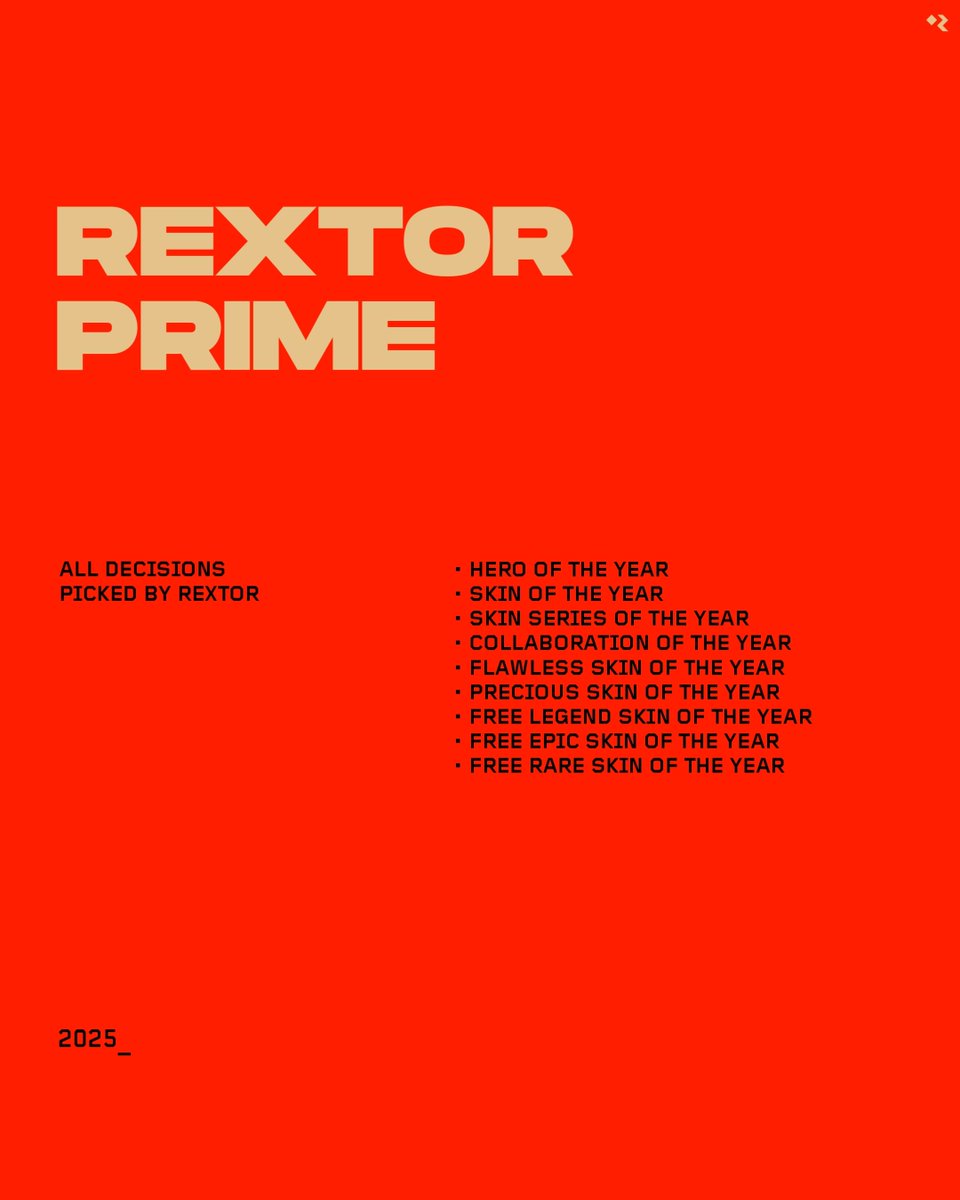 rextorext's tweet photo. 2025 Rextor Prime

#HonorofKings #HoK #Rextor #RextorPrime https://t.co/h5ZuRjAI7g