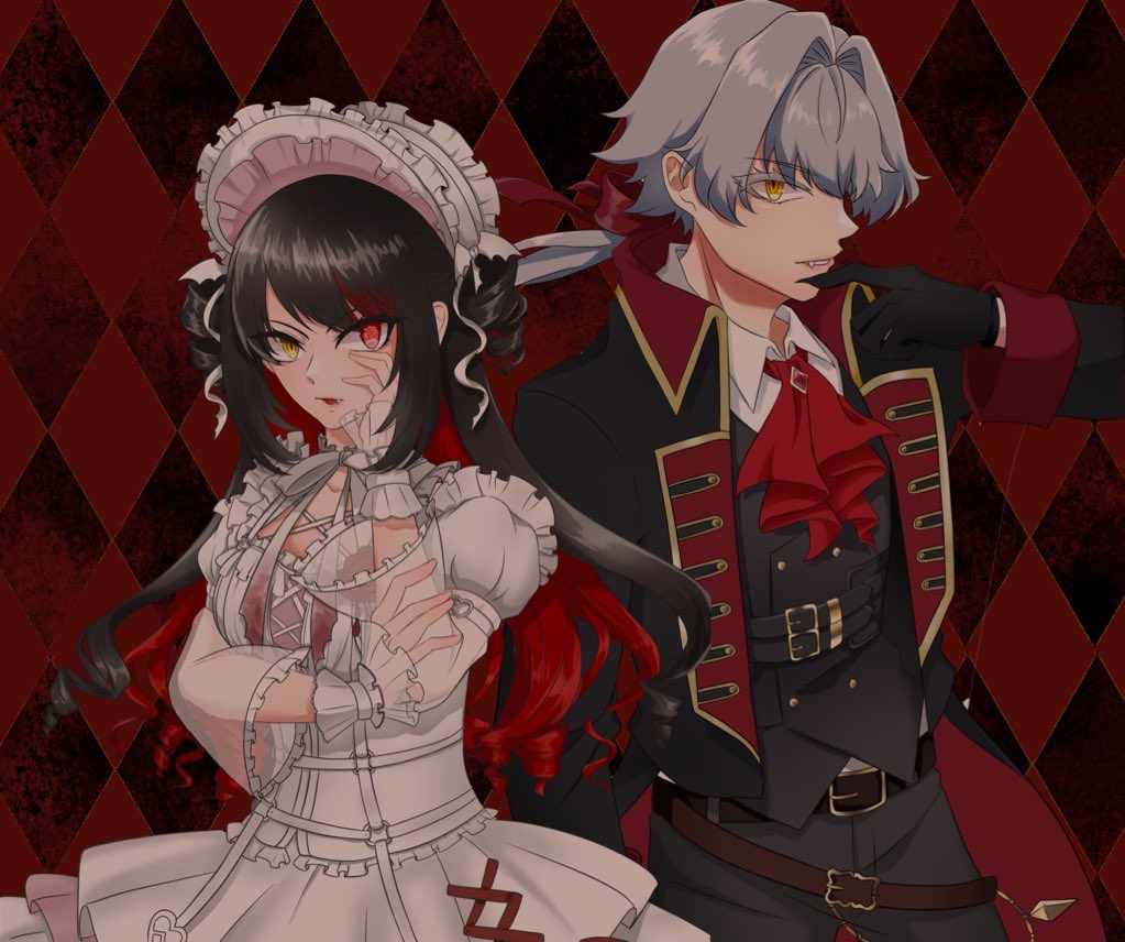 Shima_botan0904's tweet photo. こちらMOIWの名刺絵でした❤️🖤 https://t.co/J5NQ5mhUDm
