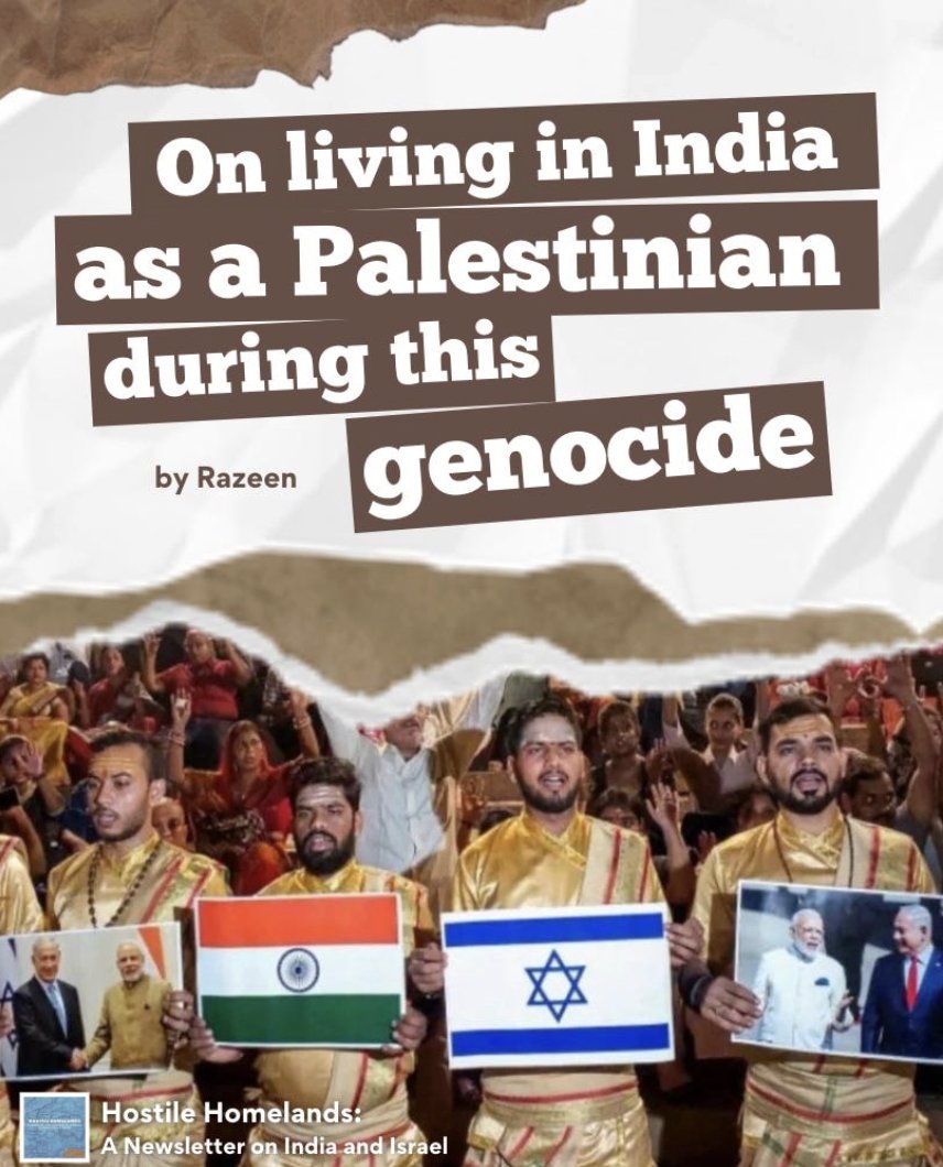 azadessa's tweet photo. In this extraordinary dispatch, Razeen shines a spotlight on what’s it like to live in India as a Palestinian, during a time of rising India-Israel ties &amp; genocide in Gaza. What happened to the India that promised to support Palestine?  https://t.co/c4WTrKcemE https://t.co/AmHEuPgaen