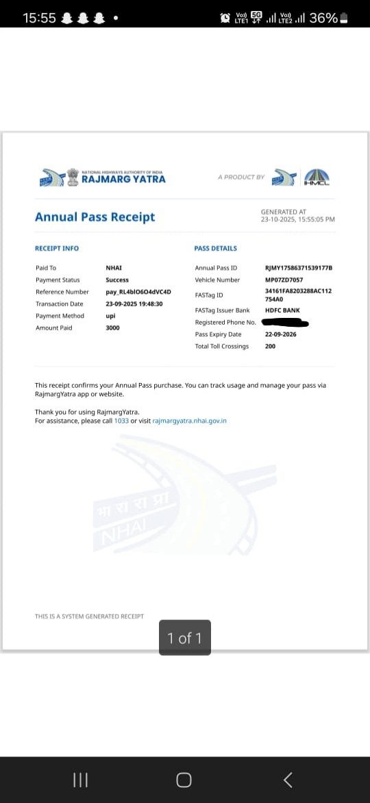 <a href="/NHAI_Official/">NHAI</a> Official <a href="/jagograhakjago/">Consumer Affairs</a> I paid twice for annual fastag pass because 1st payment failed, it has been more than 4months I haven't received refund. Now I can't take it anymore I will file case else solve my issue complaint no.-16601202
<a href="/nitin_gadkari/">Nitin Gadkari</a> पैसे refund करो