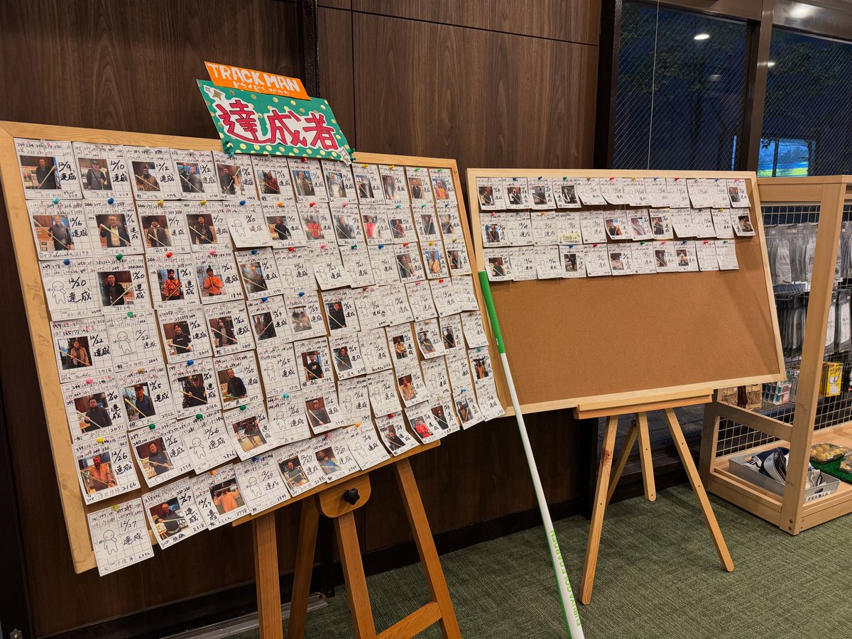 coggie_'s tweet image. TRACKMANドライビングラリーが終了。達成者119人！参加者の皆さんの熱量が大きかった。ビュンビュン振ってたら飛距離が伸びという声を聞いて涙が出ましたよ。今冬は賞品のAZASドライバットを振って、春に飛ばし屋になってください😊

#フルヤゴルフガーデン
#trackmanrange
#ゴルフが上手くなる練習場