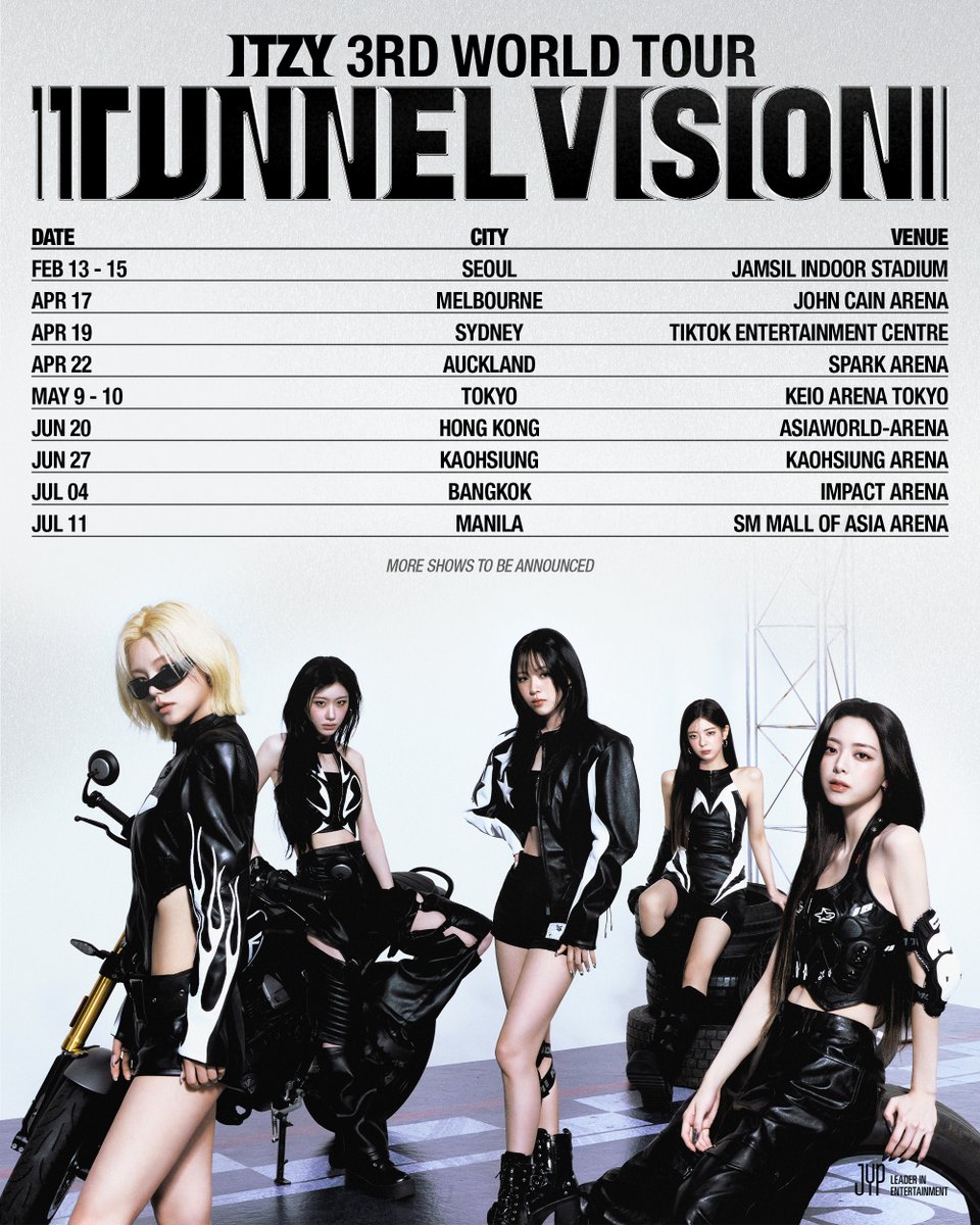 ITZYofficial's tweet image. ITZY 3RD WORLD TOUR &amp;lt;TUNNEL VISION&amp;gt; ANNOUNCEMENT

➡️ MORE SHOWS TO BE ANNOUNCED

#ITZY #MIDZY @ITZYofficial
#ITZY_TUNNELVISION
#ITZY_TNVS
#ITZY_WORLD_TOUR