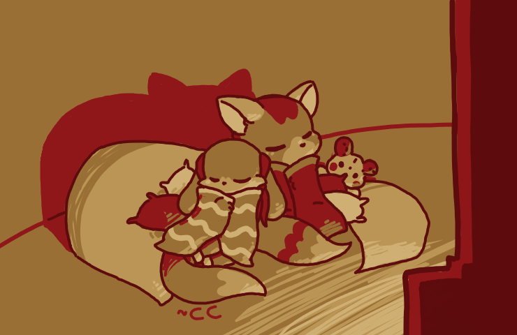 Quick little thing for <a href="/artfight/">Art Fight Sports</a>'s Arctic Fight event! I picked the Bundle Up prompt with the Fireside palette, it turned out cute! Kinda has a gameboy feel to it.
#art #arcticfight #ocart