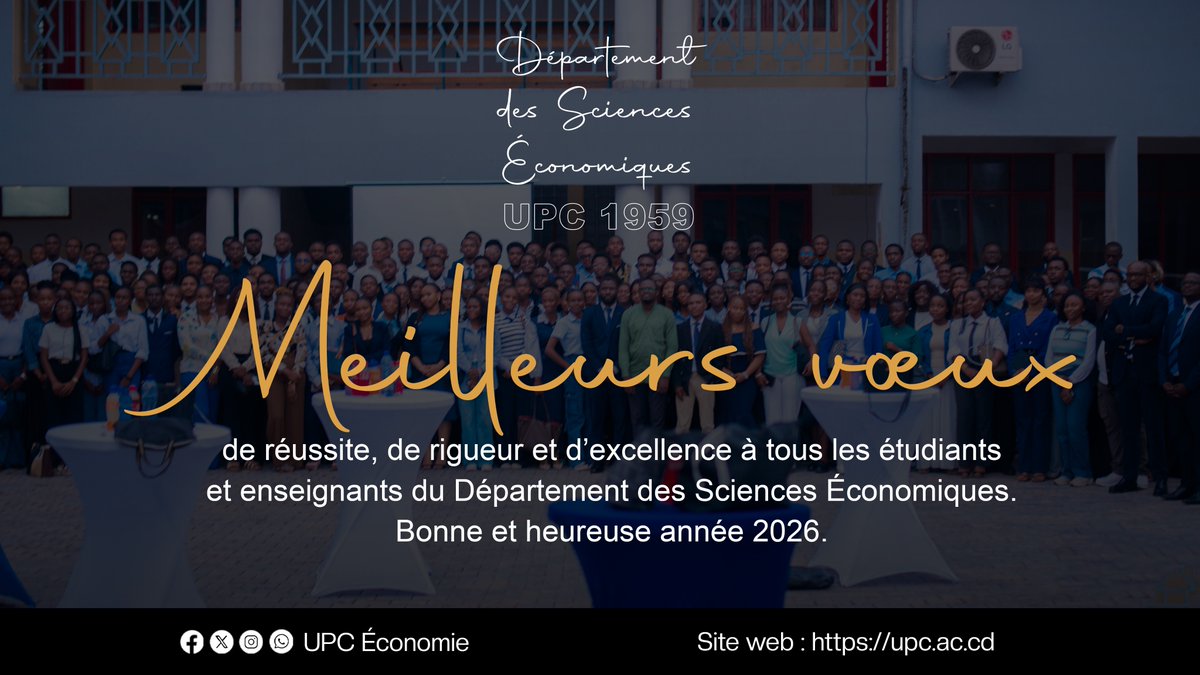 Economie_UPC's tweet photo. Meilleurs vœux à toutes et à tous. 
Bonne fin d’année 2025 et heureuse année 2026 ! https://t.co/GGOgjWb2ej