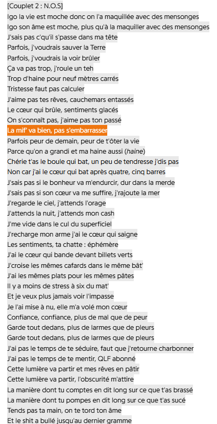 En gros un mec sorti ce couplet mdddrrr(...)rrrrrrrrrrrr
