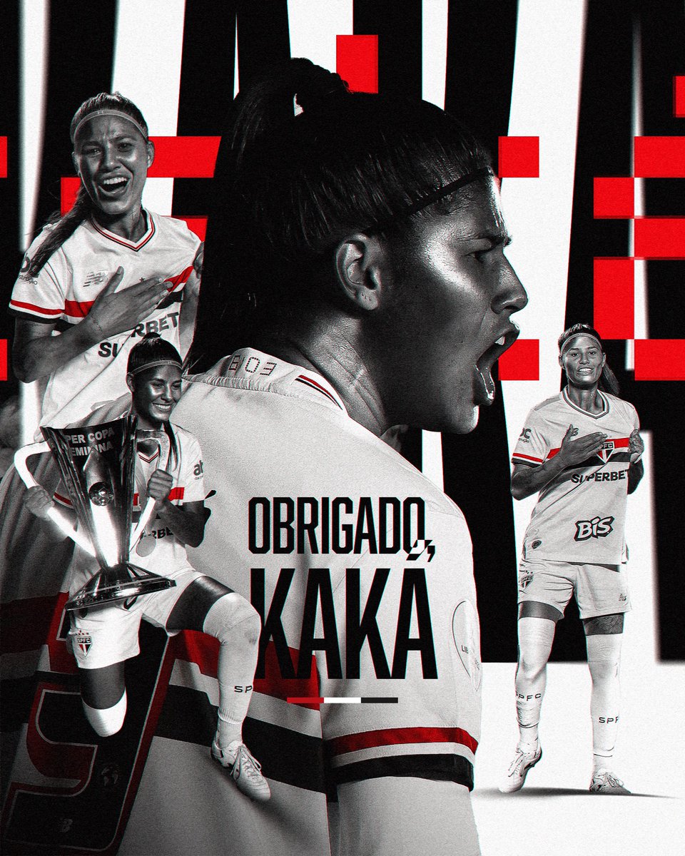 SaoPauloFC_Fem's tweet photo. O São Paulo Futebol Clube comunica a saída da zagueira Kaká.

O Tricolor agradece pelos serviços prestados. 

#FutebolFemininoTricolor
#VamosSãoPaulo 🇾🇪 https://t.co/CwdmCBpoYB