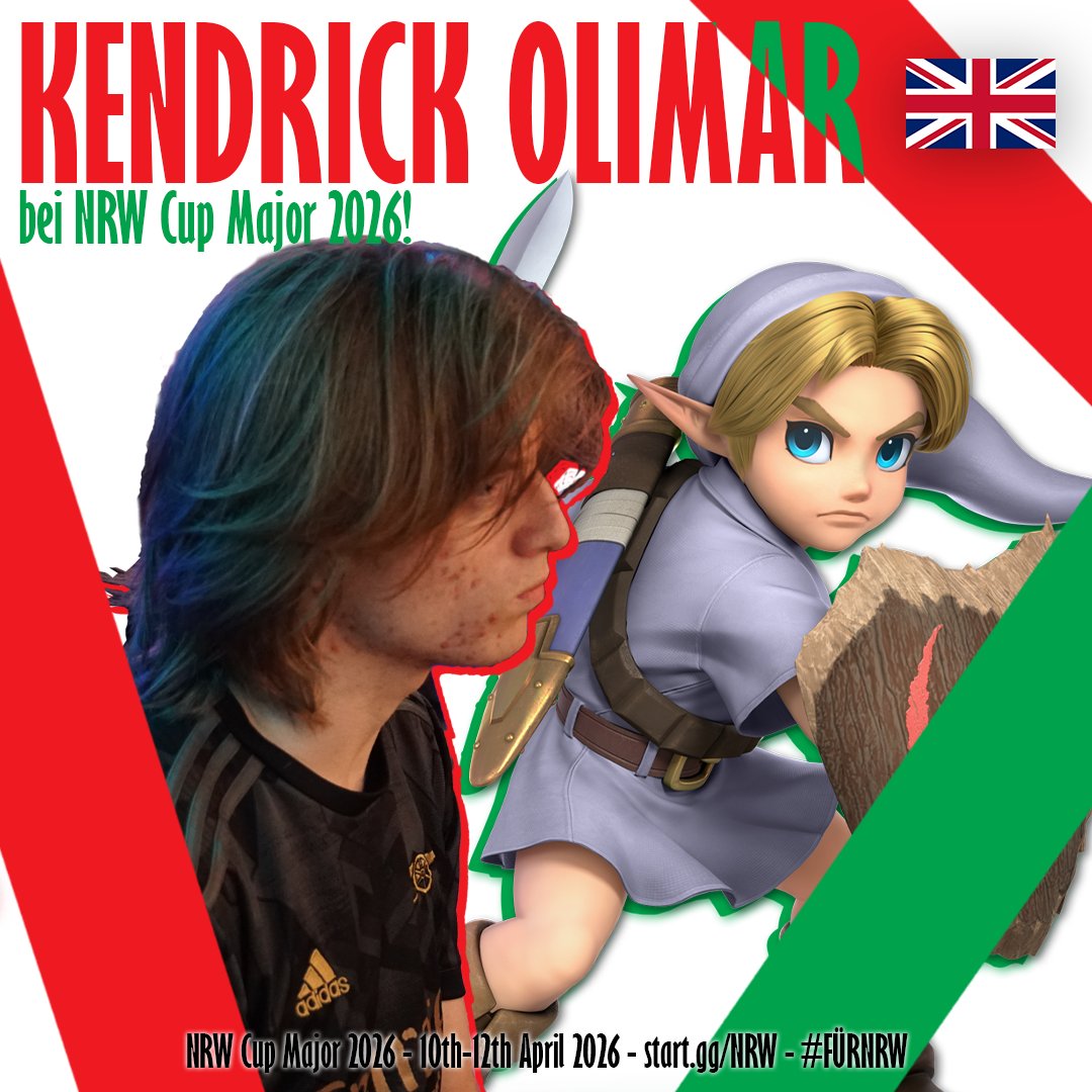 NRWCup's tweet image. Time to introduce some of the talent attending NRW Cup Major 2026:

For his first appearance in Germany, Kendrick Olimar joins the competition in Dortmund next year!

A fan favorite for some Germans due to his linguistic competences, the former EUPR player might surprise you!
