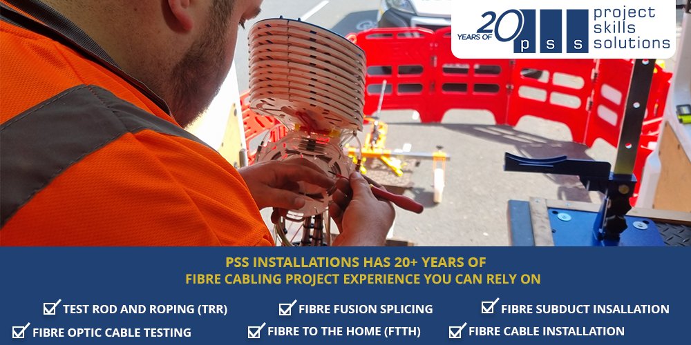 PSS_Installs's tweet photo. Struggling to find a cabling contractor who handles everything from start to finish?
Project Skills Solutions offers full-fibre &amp; data cabling installs—civil works, traffic management, splicing, testing, and cert. Learn more: https://t.co/l2YZ6VXm5V
#CablingExperts #FibreOptic https://t.co/m9sEjL4nQA